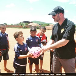 Shawn Brown Handing over soccer ball