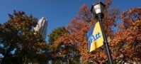 Cathedral of Learning and Pitt flags Cathedral of Learning and Pitt flags