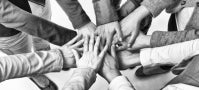 hands extended within a circle hands extended within a circle
