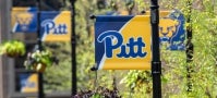 Pitt flags on Pittsburgh campus Pitt flags on Pittsburgh campus
