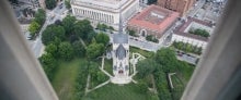 Heinz Chapel photographed from Cathedral of Learning