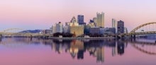 Pittsburgh skyline at dawn