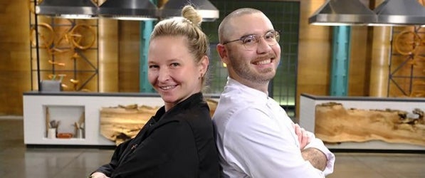 chef Stephanie Cmar and Brett Bankson