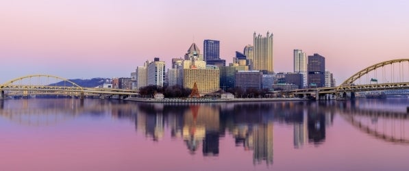Pittsburgh skyline at dawn